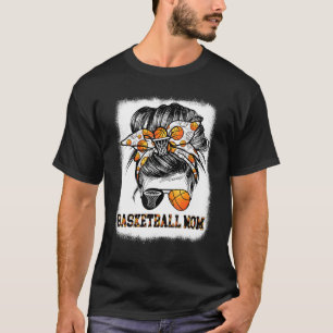 Camiseta BasKetball Mamá Life Leopard Messy Bun Mot