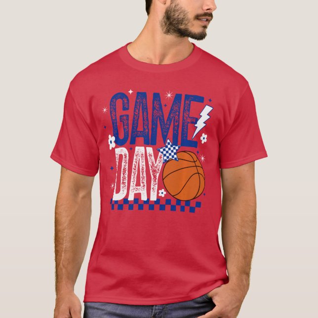 Camiseta Basketball Mom Game Dayipoff Season Retro Blue Whi (Anverso)