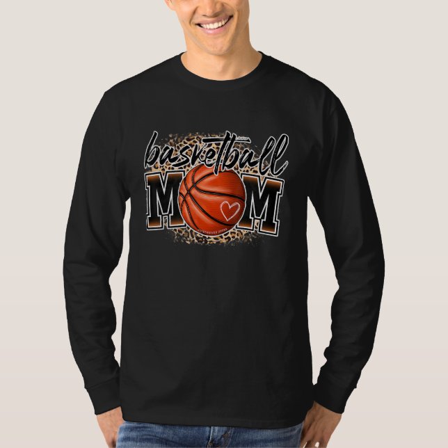 Camiseta Basketball Mom Leopard Basketball Senior Mom 2023  (Anverso)