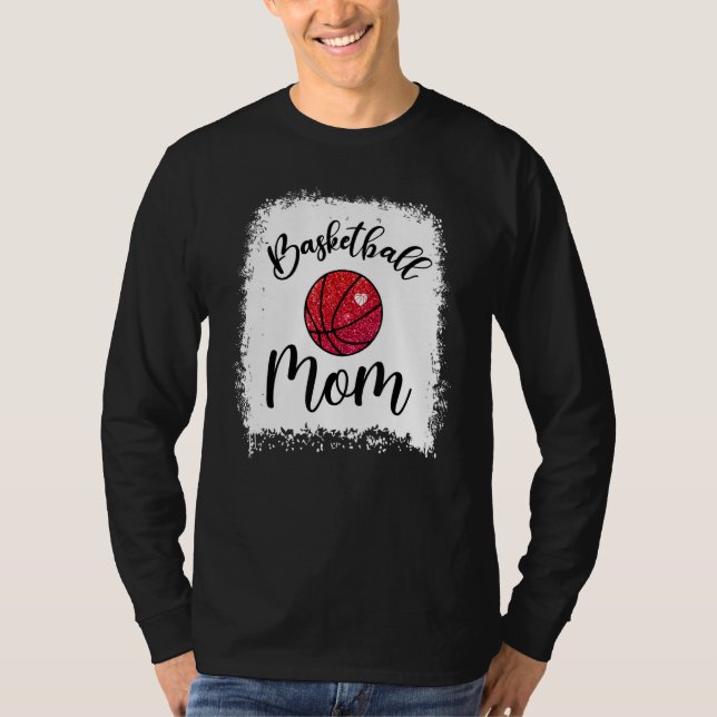 Camiseta Basketball Mom Leopard Bleached Game Day Women Mot (Anverso)