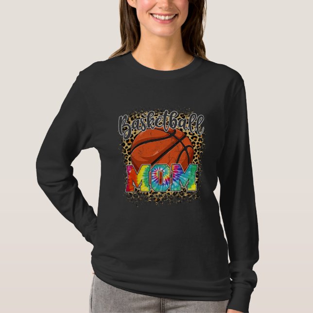 Camiseta Basketball Mom Leopard Print Mother s Day Sport (Anverso)