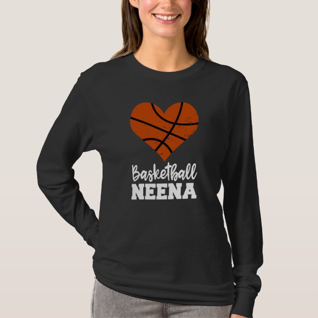 Camiseta Basketball Neena Basketball Heart Grandma Neena (Anverso)