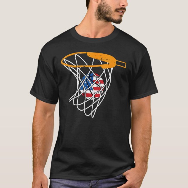 Camiseta Basketball Net 4th Of July Retro Sports Player Ath (Anverso)