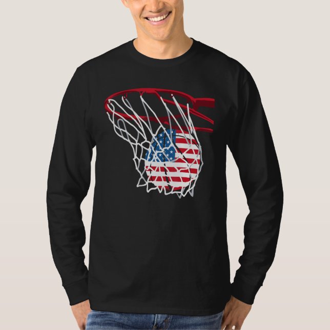 Camiseta Basketball Net 4th Of July Retro Sports Player Ath (Anverso)