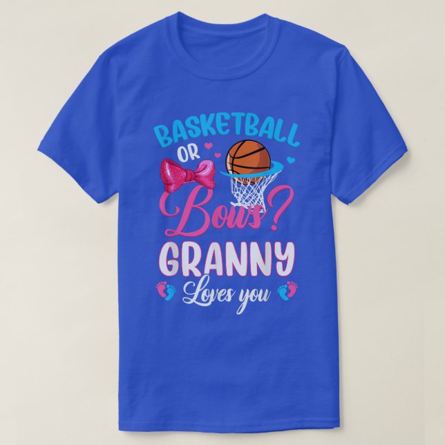 Camiseta Basketball or Bows GRANNY Loves You Gender Reveal  (Diseño del anverso)