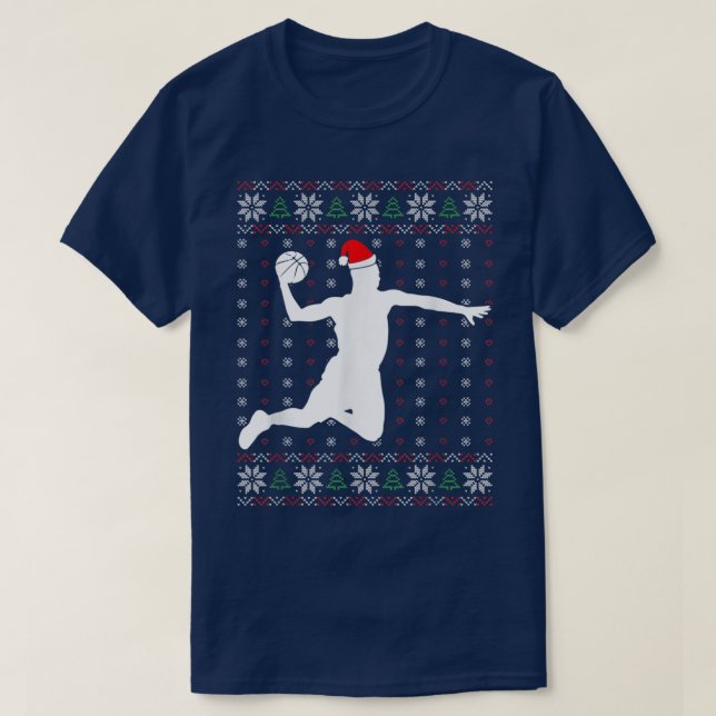 Camiseta Basketball Player Christmas Sport Ugly XMas Pajama (Diseño del anverso)