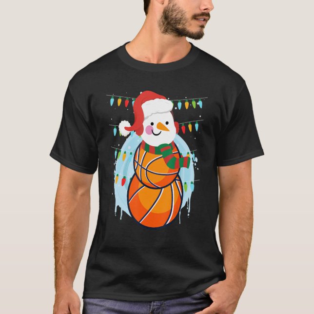 Camiseta Basketball player snowman basketball player 2 (Anverso)