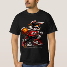 Basketball Rabbit Street Style Graphic T-Shirt 