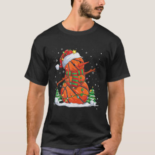 Camiseta Basketball Snowman Christmas Pajama Sport Balls Me