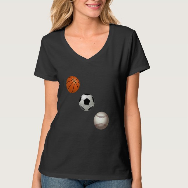 Camiseta Basketball Soccer And Baseball Are My Favorite Spo (Anverso)