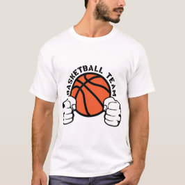 Camiseta basketball team poing ferme frappe logo ballon