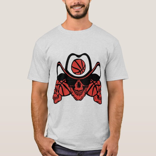Camiseta basketball tete de mort pancarte chaine sport (Anverso)