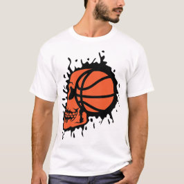 Camiseta basketball tete de mort profil ballon