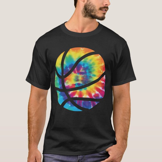 Camiseta Basketball Tie Dye Rainbow Trippy Hippie (Anverso)