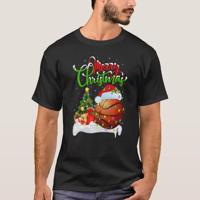Camiseta Basketball  Xmas Decorations Santa Basketball Chri (Anverso)
