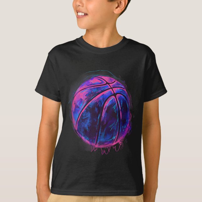 Camiseta Básquetbol arte Baloncesto Lover Drawing Waterc (Anverso)