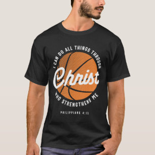 Camiseta Básquetbol cristiano Filipenses religiosos 4:13