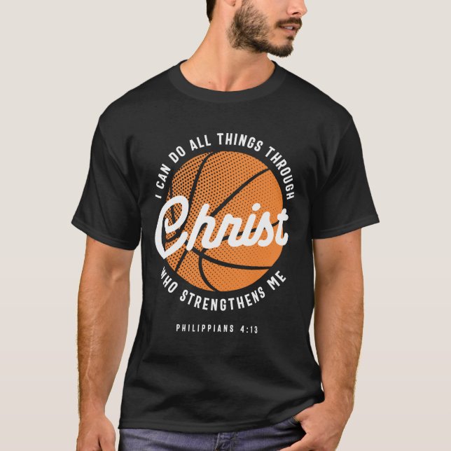 Camiseta Básquetbol cristiano Filipenses religiosos 4:13 (Anverso)