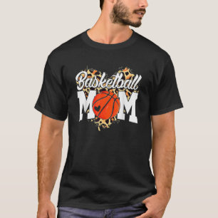 Camiseta Básquetbol Mamá Novedad Leopard Heart Sport Lover 