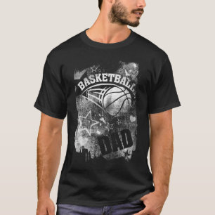 Camiseta Básquetbol papá, baloncesto negro grunge