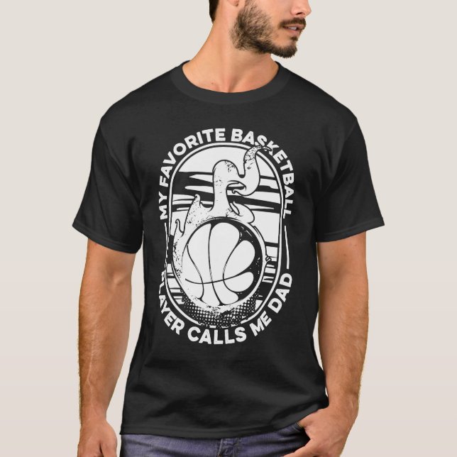 Camiseta Básquetbol papá mi llamada favorita de jugador de  (Anverso)