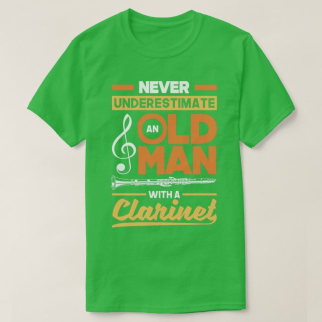 Camiseta Bass Clarinet Clarinetista Clarinet Jugador Viejo (Diseño del anverso)
