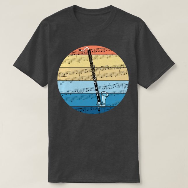 Camiseta Bass Clarinet Music Notation Clarinetist Woodwind (Diseño del anverso)