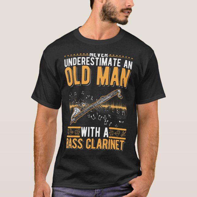 Camiseta Bass Clarinet Old Man Bass Clarinetista (Anverso)