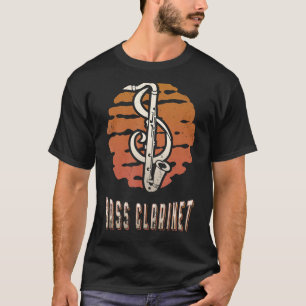 Camiseta Bass Clarinet Vintage Retro Classic Sunset Music