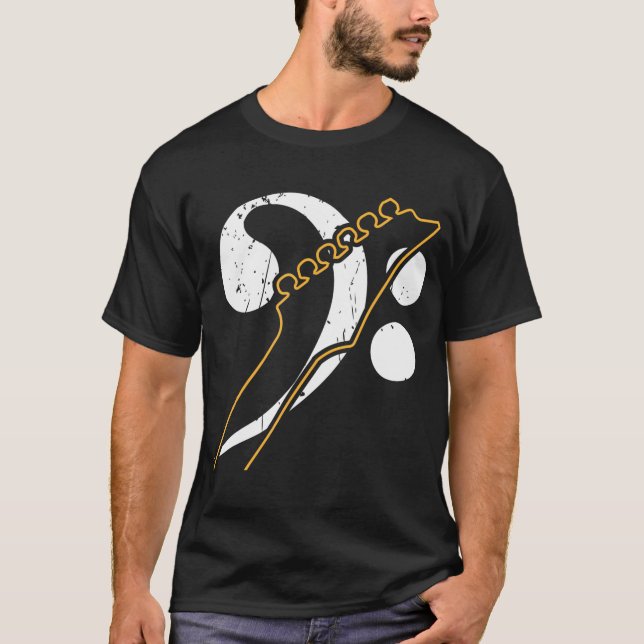 Camiseta Bass Clef Guitar Bass Player (Anverso)