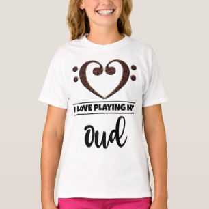 Camiseta Bass Clef Heart Love Play Oud