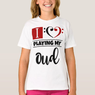 Camiseta Bass Clef Heart Me Encanta Jugar Mi Oud