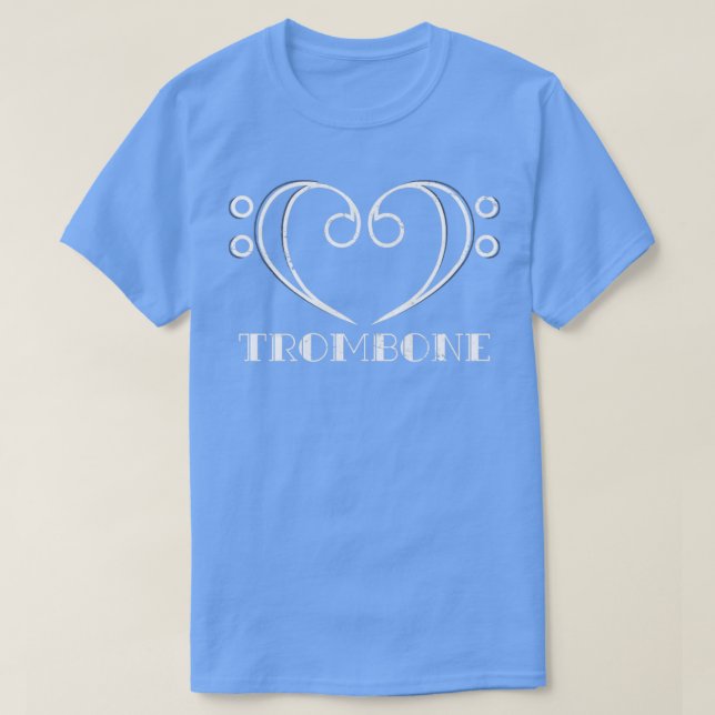 Camiseta Bass Clef Heart Trombone (Diseño del anverso)