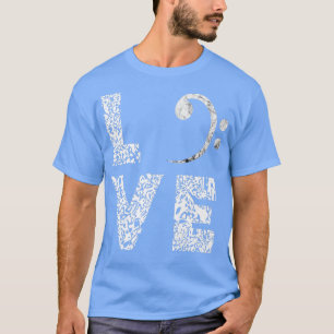 Camiseta Bass Clef Love Bass Guitar Player Leopard Battend