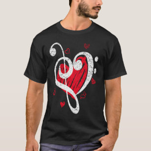 Camiseta Bass Clef Love Contrabass Jazz Music Uprip Bass