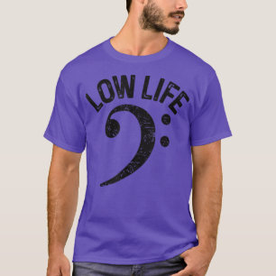 Camiseta Bass Clef Low Life Music Marcha Band Low Brass B