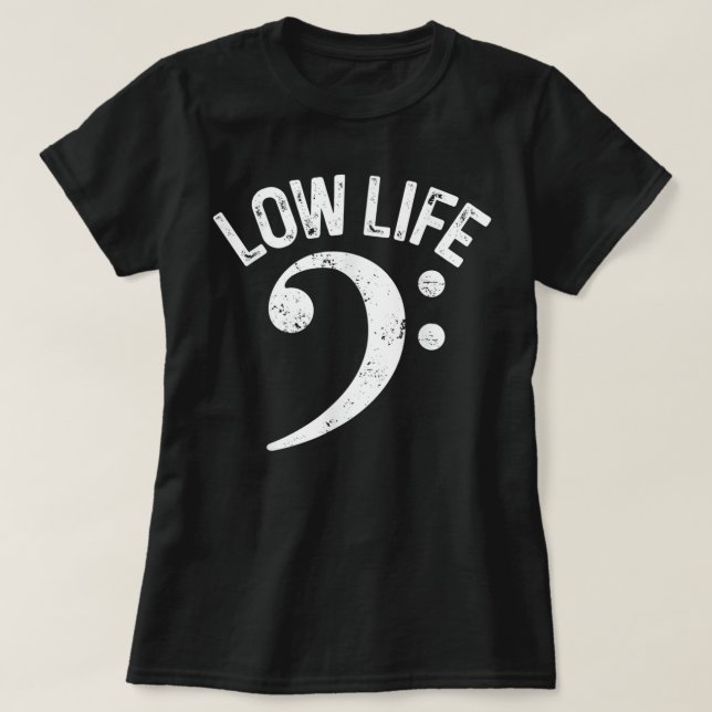 Camiseta Bass Clef Low Life Music Marcha Band Low Brass B (Diseño del anverso)