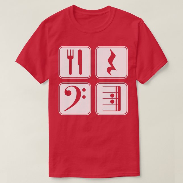 Camiseta Bass Clef Music Eat Rest Play Repetir (Diseño del anverso)