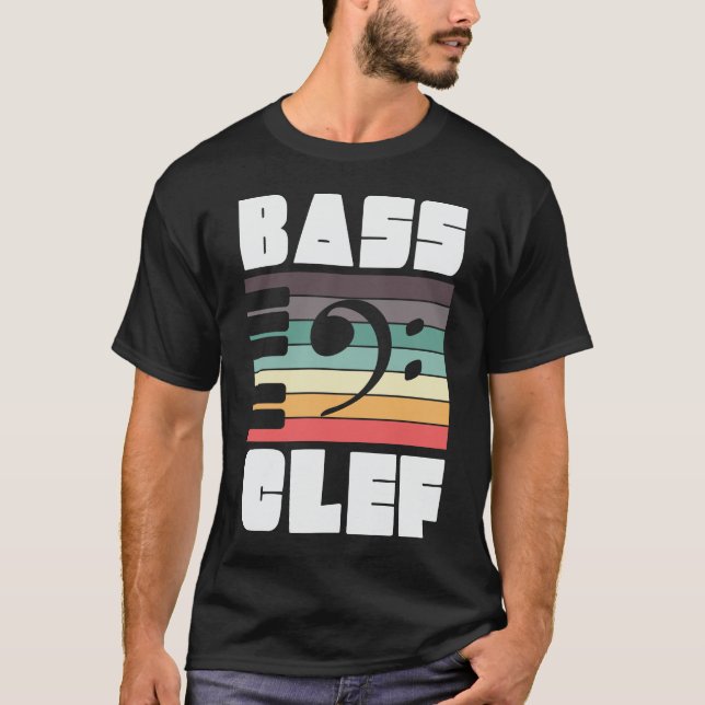 Camiseta Bass Clef Music Notes Digital Art (Anverso)