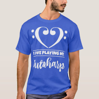 Camiseta Bass Clef Musical Heart I Love Play My Autoharp