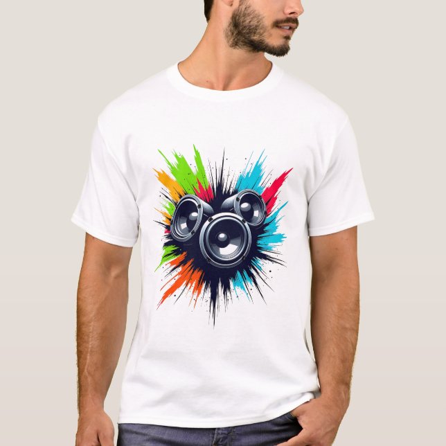 Camiseta Bass Drops & Brushstrokes, la música encuentra el  (Anverso)