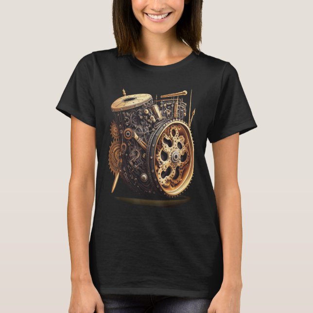Camiseta Bass drum  music instrument Graphic steampunk (Anverso)