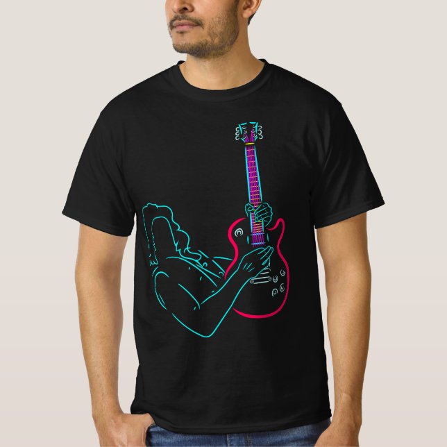 Camiseta Bass Electric Guitar. Banda de rock. Guitarista. M (Anverso)