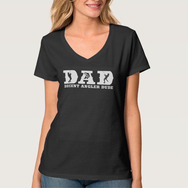 Camiseta Bass Fishing DAD Decent Angler Dude Cool Fathers D (Anverso)