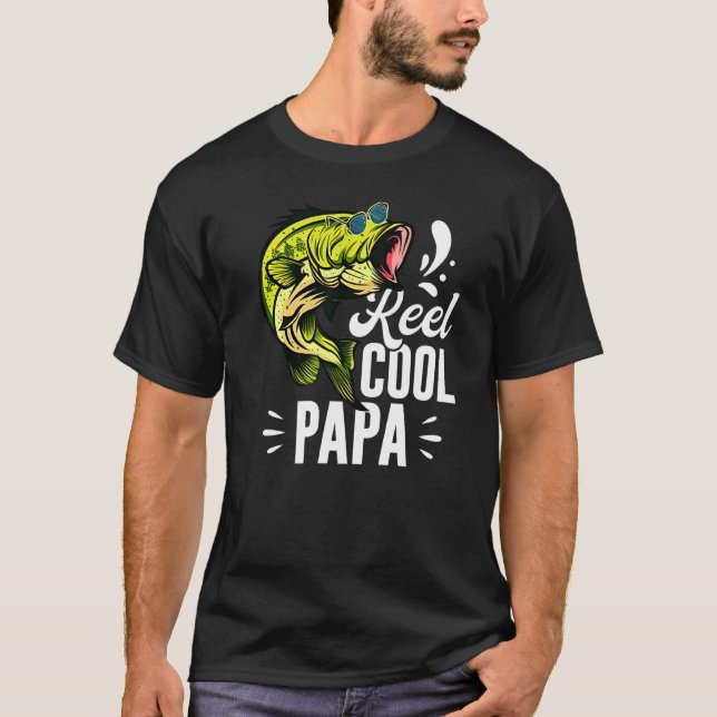 Camiseta Bass Fishing Sunglasses Father's Day Reel Cool Pap (Anverso)