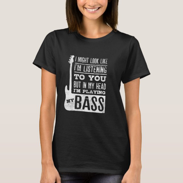 Camiseta Bass Guitar Basisten A Mujeres Y Hombres Bass Play (Anverso)