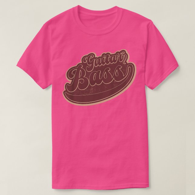 Camiseta Bass Guitar Brown vintage (Diseño del anverso)