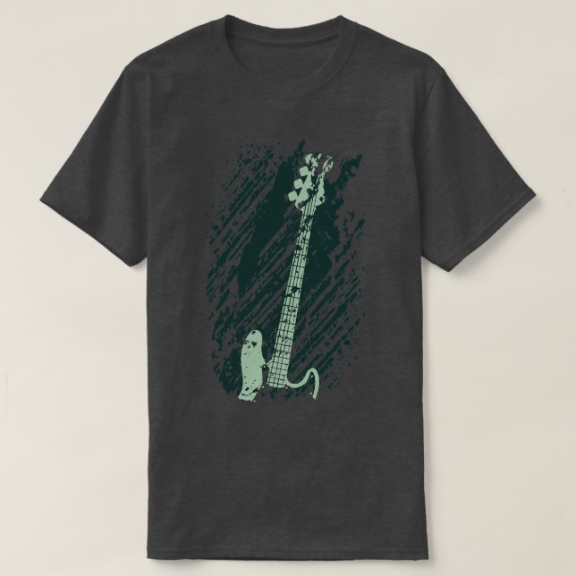Camiseta Bass Guitar Grunge (Diseño del anverso)