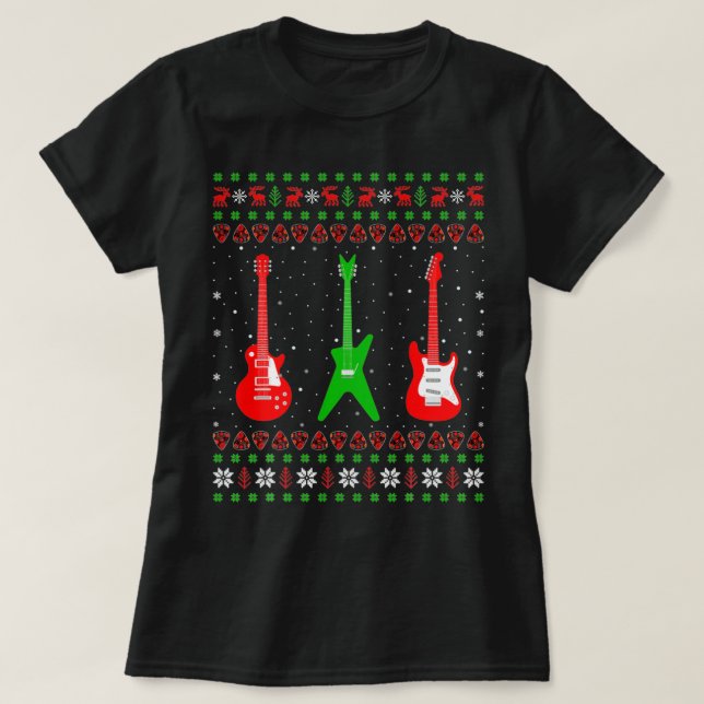 Camiseta Bass Guitar Music Player Xmas regalo de guitarra f (Diseño del anverso)