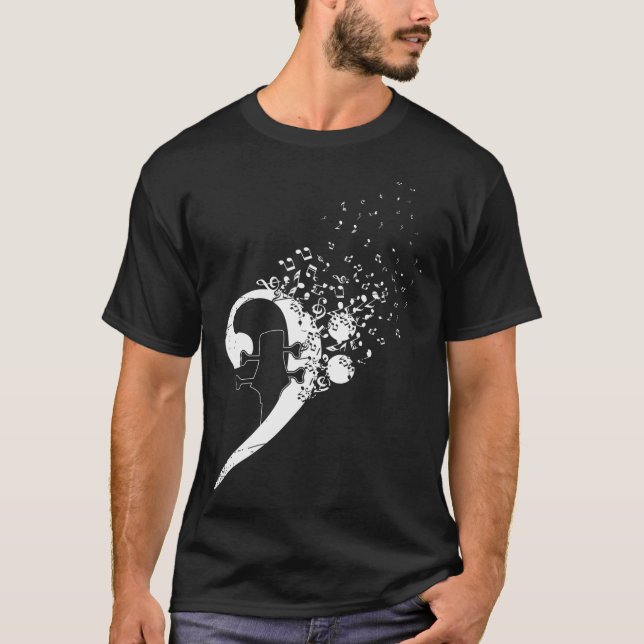 Camiseta Bass Guitar Player Battend Bass Clef Músico (Anverso)
